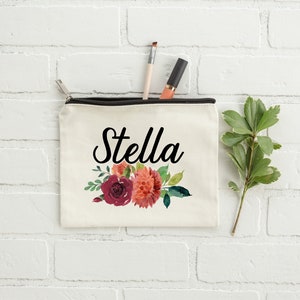 Personalized Makeup Bag, Makeup Bag, Fall Decor, Fall Makeup Bag, Bridesmaid Gift, Makeup Case, Cosmetic Bag, Makeup Organizer, Gift for Her image 4