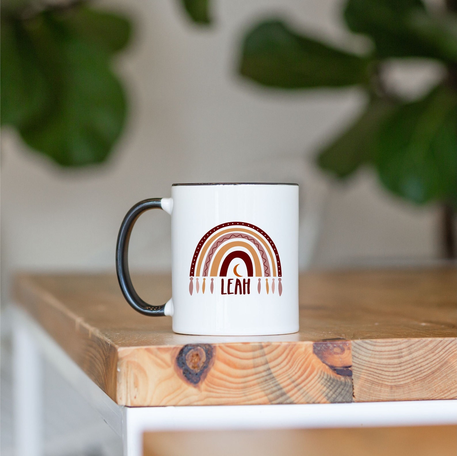 Rainbow Mug Boho Mug Personalized Mug Boho Gift Bohemian Etsy