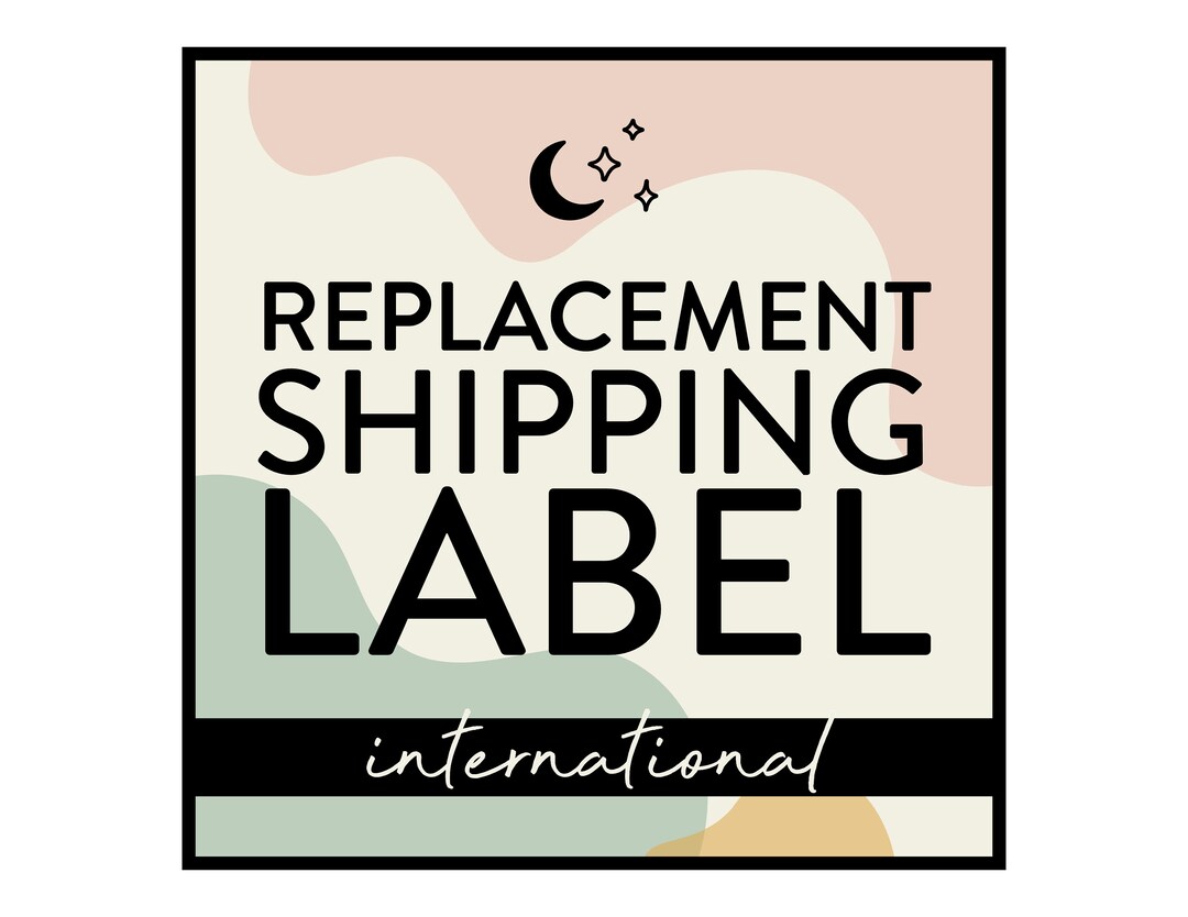 Replacement Shipping Label International Etsy