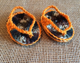 Orange and Camo Baby Flip Flops