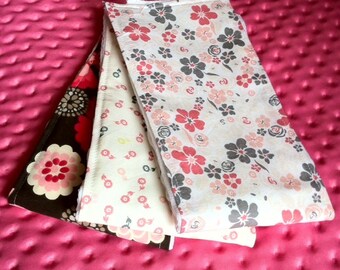 Floral Pink Burp Cloth Set of 3