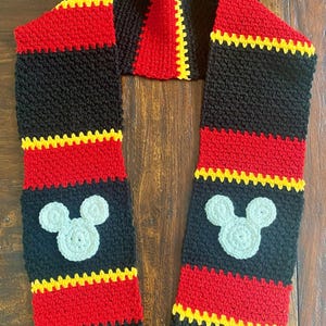Mickey Mouse Scarf US Crochet Pattern