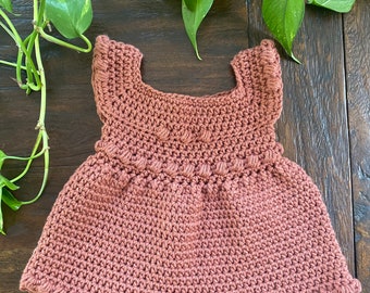 April Pinafore Dress US Crochet Pattern
