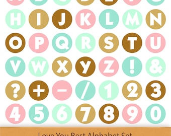 Valentine Clipart Digital Alphabet Letters Printable Love