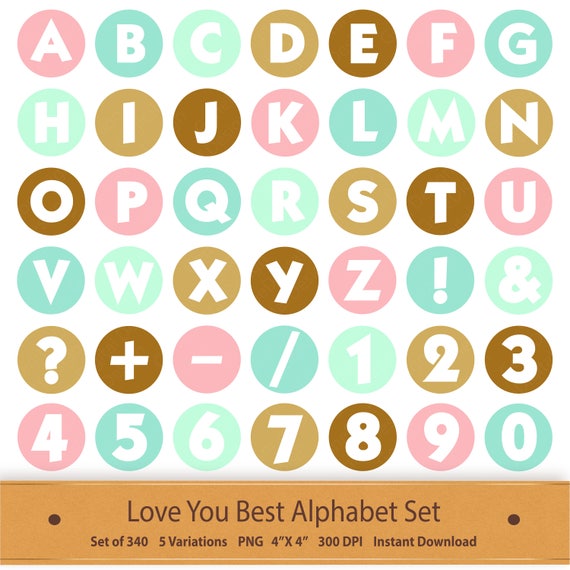 valentine clipart digital alphabet letters printable love printable