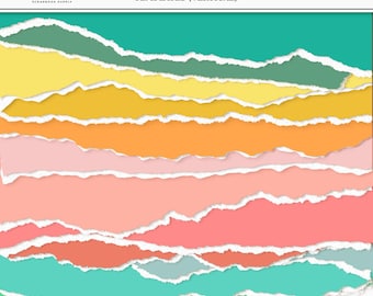 Torn Paper Template: Digital Scrapbook PNG, PSD, TIF (Digital Download)