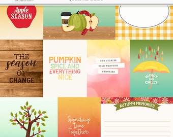 Fall Journal Cards: October Monthly Scrapbook (Digital Download)