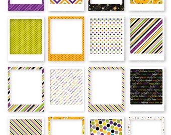 Halloween Photo Frame Clip Art: Printable Scrapbook Frames (Digital Download)