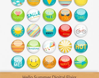 Summer Flairs Clipart: Scrapbooking Embellishments (PDF)