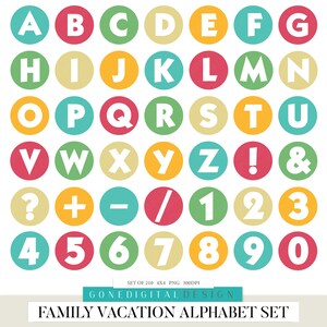 Op de afbeelding: Een set kleurrijke, ronde alfabetstickers met witte letters en cijfers. De stickers zijn gerangschikt in rijen en kolommen, waarbij elke sticker een andere letter of een ander cijfer heeft. De stickers zijn perfect om een leuke en speelse touch toe te voegen aan elk project.