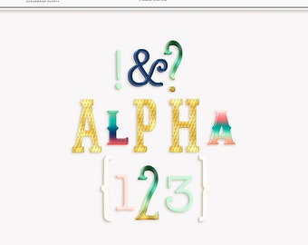 Lucky Rainbow Alphabet Clipart: St Patricks Day Letter Stickers (Digital PNG)