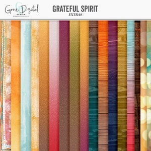 Digital Thanksgiving Papers Bokeh Woodgrain Messy Autumn Scrapbook Papers Shimmery Glitter Texture Fall Patterns Grateful Thankful Gratitude