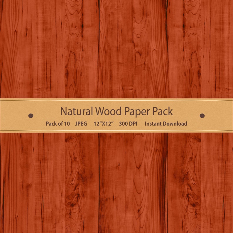 Digital Wood Paper Natural Woodgrain Texture Real Wood Pattern Oak Beech Walnut Chestnut Digital Wood Background Rustic Scrapbook Papers image 2
