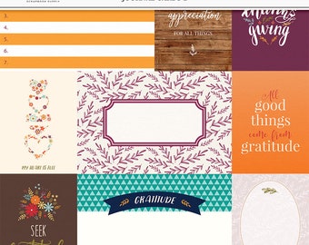 Thanksgiving Journal Cards: Grateful Spirit Scrapbook Dividers (Digital Download)