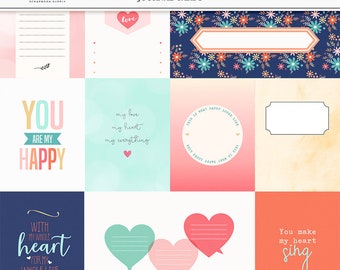 Heart Journal Cards: Love Quotes, Valentine Scrapbook (Digital)