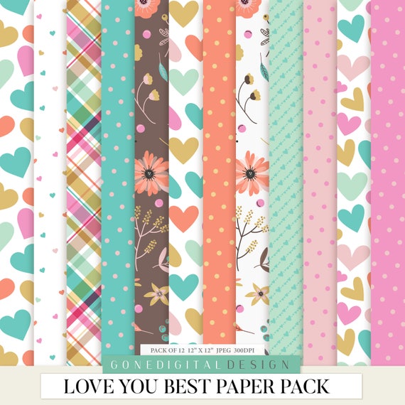 Valentine Digital Paper Love Digital Valentine Pattern Love Paper Art Love Printable Valentine Printable Love Scrapbook Valentine Stickers Il_570xn