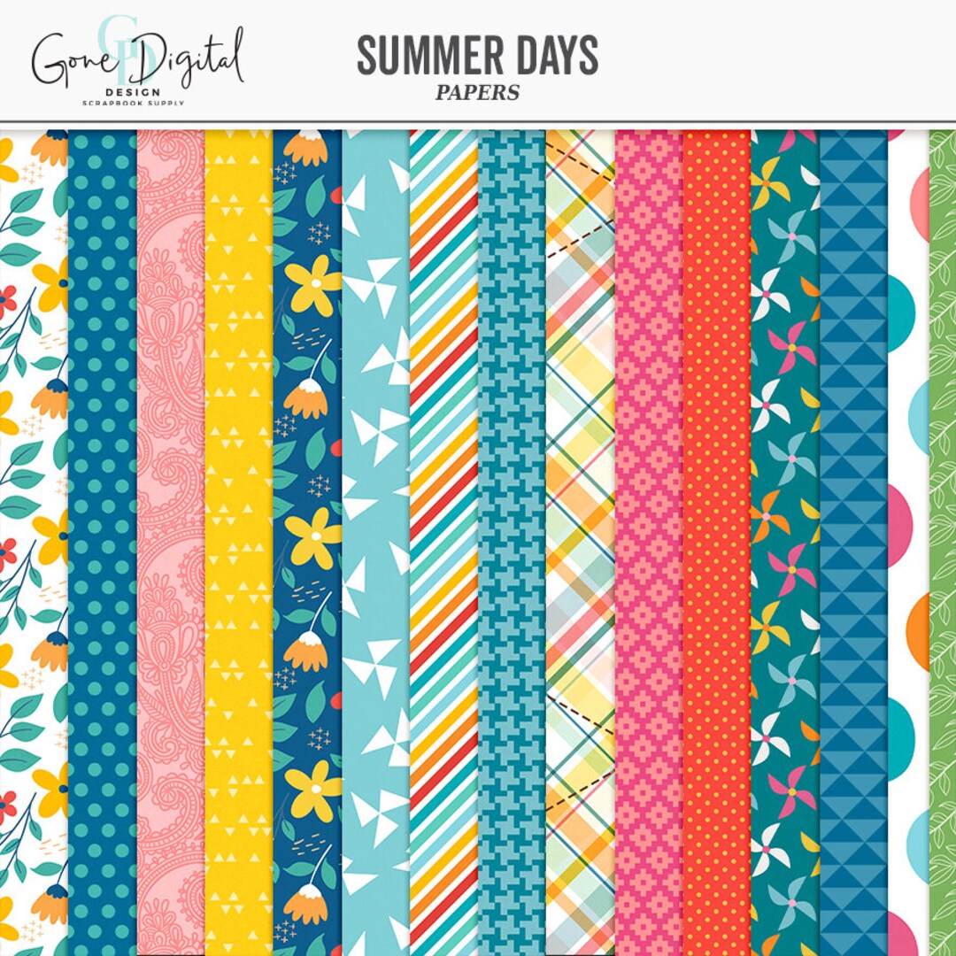 Summer Digital Papers Summer Patterns Digital Summer JPG Summer ...