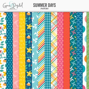 Summer Digital Papers Summer Patterns Digital Summer JPG Summer Background Summer Digital Backdrop Summer Floral Pattern Scrapbook Paper