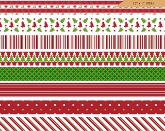 Nordische Weihnachtsgrüße Clip Art: Weihnachtsgrafiken (Digitaler Download)