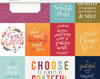 Thanksgiving Journal Cards: Autumn Scrapbook Dividers (Digital Download)