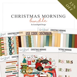 35% OFF Digital Christmas Bundle Scrapbook Bundle Christmas Paper Christmas Clipart Christmas Pattern Digital Bundle Christmas Stickers