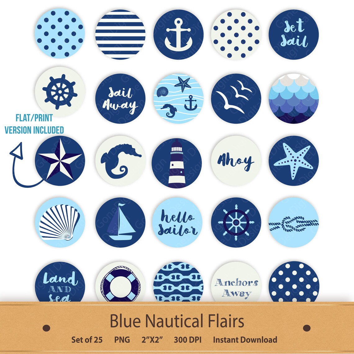 Nautical Clipart Flair Anchor Nautical Scrapbook Nautical - Etsy