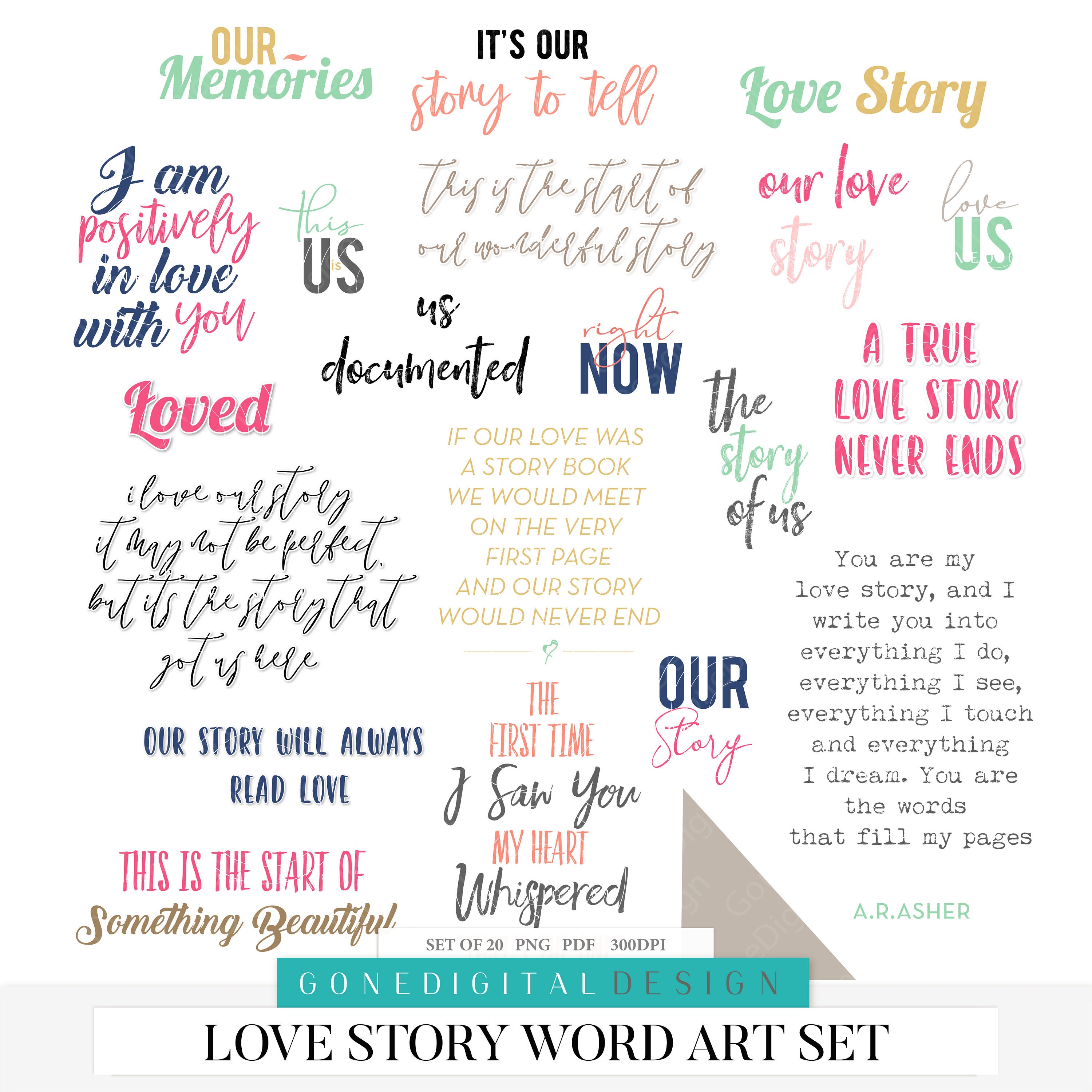 love digital word strips word sticker scrapbook printable etsy