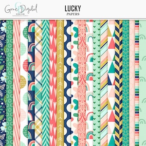 Good Luck Digital Lucky Paper Spring Digital St Patrick Day Digital Paper Spring Pattern Spring Rainbow Digital Paper Shamrock Digital Paper