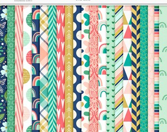 Lucky Spring Digital Paper: St Patrick's Day Rainbow Patterns (Digital Download)
