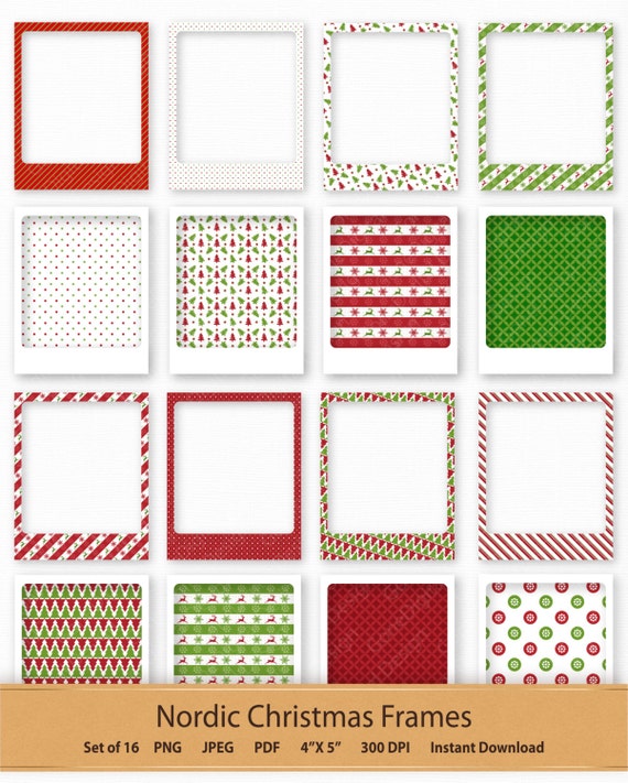 nordic christmas frame clip art holiday photo frame printable etsy printable christmas picture frames