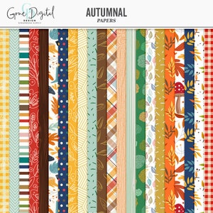 Autumn Digital Paper Fall Patterns Autumn Papers Fall Scrapbook Digital Patterns Paper Digital Autumn Art Leaves Plaid Motifs Wood Textures