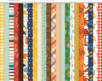 Autumn Digital Paper Pack: Fall Scrapbook Patterns (Digital Download)