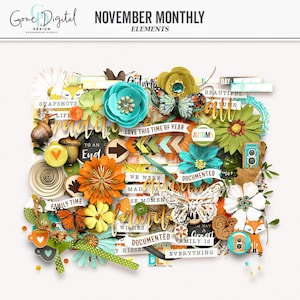 Autumn Digital Fall Clipart Fall Scrapbook Elements Fall Illustration Fall Phrases Autumn Quotes Fall Sayings Autumn Clip Art Fall Stickers