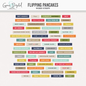 Pancake Breakfast Word Strips: Digital Scrapbook Clipart (PNG)