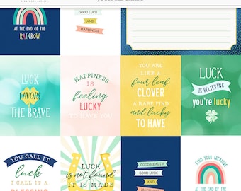 Lucky St Patricks Digital Journal Cards: Rainbow Scrapbook (PNG)