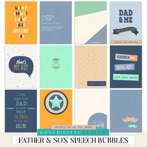 Digital Dad Bundle Fathers Day Bundle & Save Scrapbook Bundle Discount Dad Clipart Father Son Elements Bundle Digital Dad Scrap Supplies Kit image 5