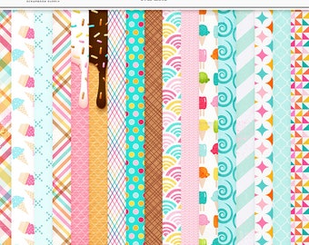 Summer Treats Scrapbook Paper: Ice Cream & Sprinkles (Digital Download)