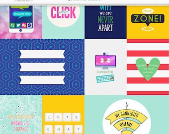 Virtual Friends Journal Cards: Social Media Scrapbook (Digital Download)