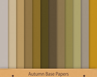 Digital Scrapbook Paper Autumn Base Papers Textured Paper Pack Digital Background Commercial Use Graphics Brown Cream Green Grey Gray Art