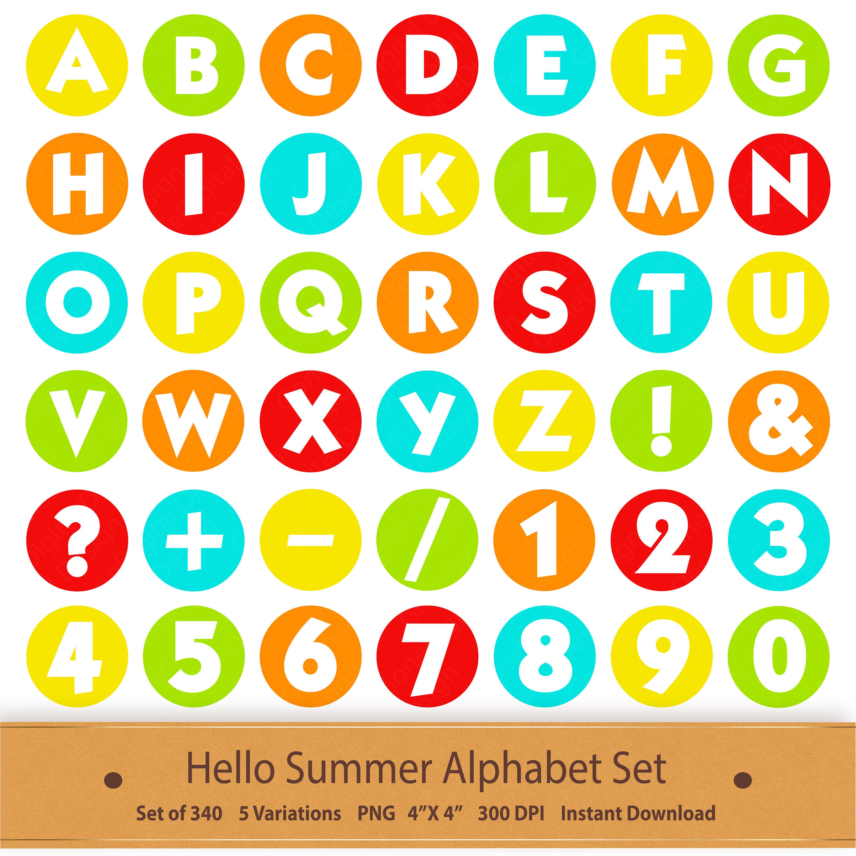 summer digital alphabet printable summer clipart summer clip etsy