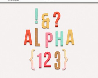 Valentine Alphabet Clipart: Happy Heart Digital Letters (PNG)