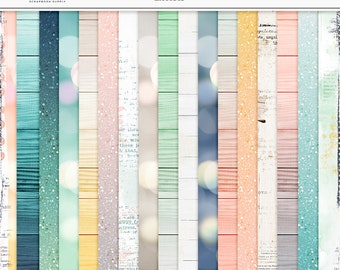Mother's Day Digital Paper Pack: Wood, Glitter, Bokeh (Digital Download)