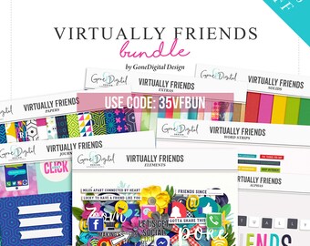 Virtual Friends Scrapbook Bundle: Social Media Graphics (Digital Download)