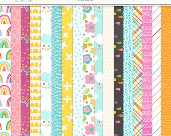Rainbow Scrapbook Paper: Spring Digital Patterns (Digital Download)