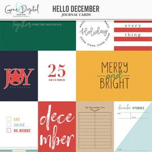 December Digital Christmas Cards Journaling Cards Digital Scrapbooking Card Making Digital Cards Christmas Quotes Journal Cards Xmas Cards