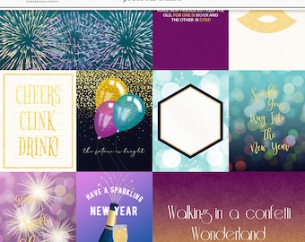 New Year Digital New Year Cards Digital Cards Journal Cards New Year's Scrapbooking Card Making Digital Journaling Cards Digital Quotes JPEG