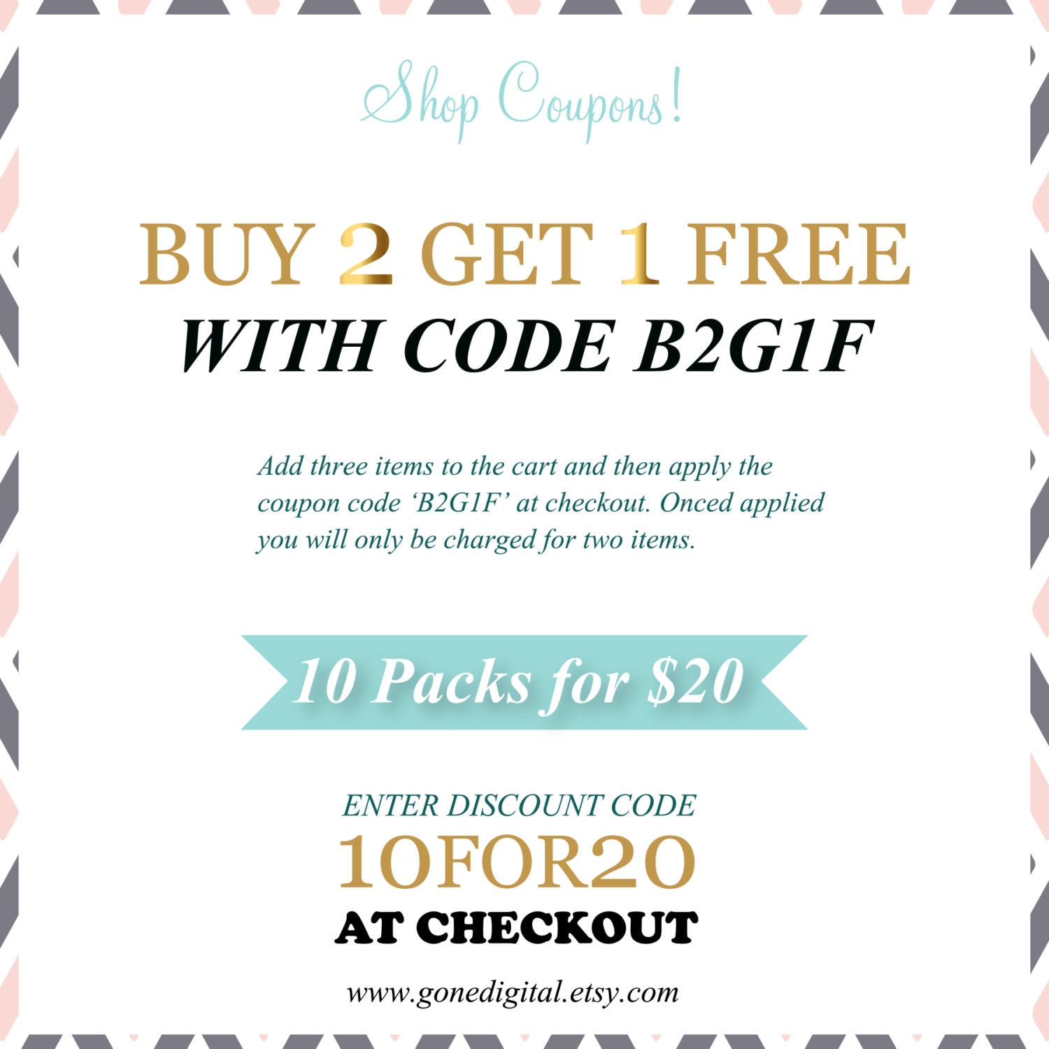 Etsy Coupon Etsy Discount Buy 2 Get 1 Free Paper Pack Etsy