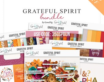 Thanksgiving Scrapbook Bundle: Autumn Papers, Elements, Alphas (Digital Download)