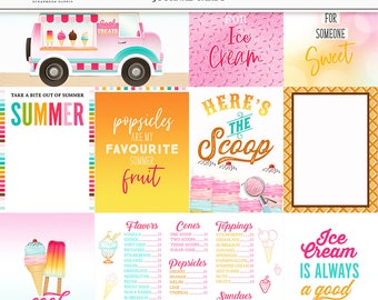Summer Treats Journal Cards: Ice Cream, Popsicles (Digital Download)
