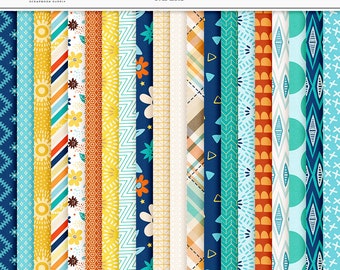 Summer Staycation Digital Paper: Scrapbook Paper Pack (JPG)
